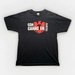 Tecate Beer T-Shirt Mens XL Black Con Caracter Logo Graphic Mexican Cerveza Tee